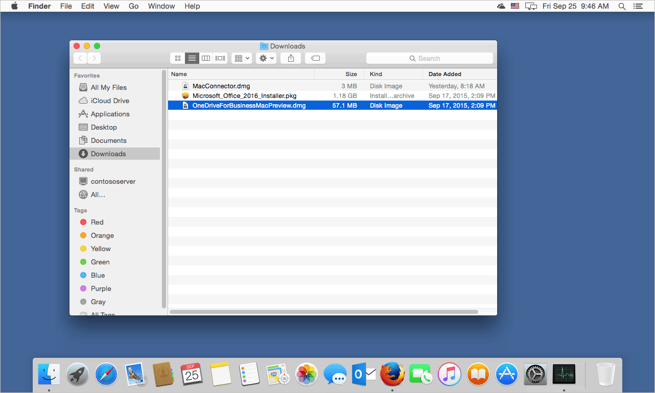Onedrive for mac settings